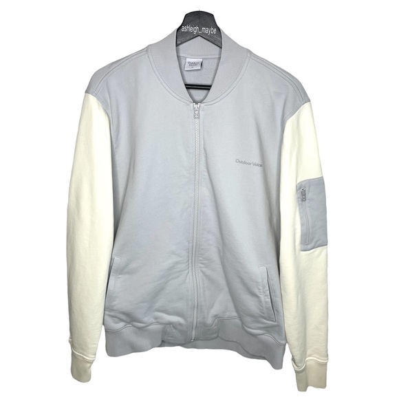 Outdoor Voices | Pickup Bomber Jacket Pastel Blue White Track Jacket Size XL - Picture 2 of 11